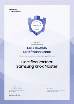 samsung certificate 2022